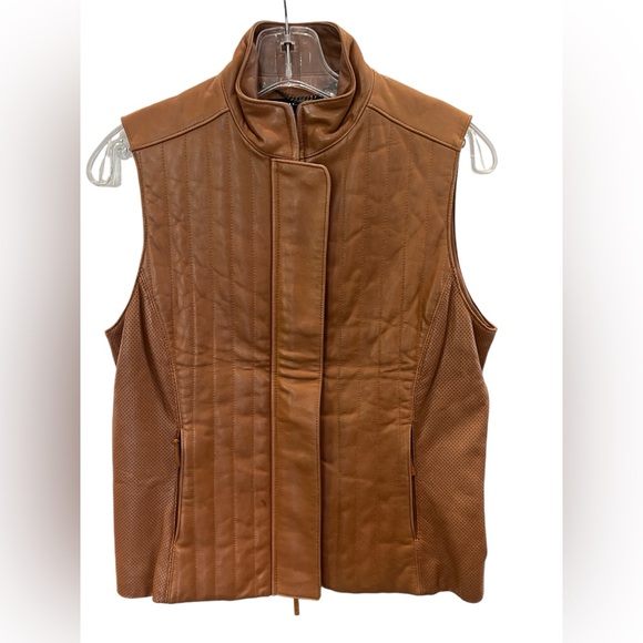 Ralph Laurent brown leather vest - Picture 3 of 10